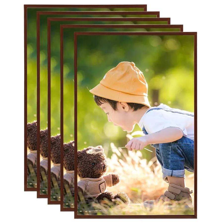 Collage de cadres photo 5 pcs de mur table Bronze 70x90 cm MDF