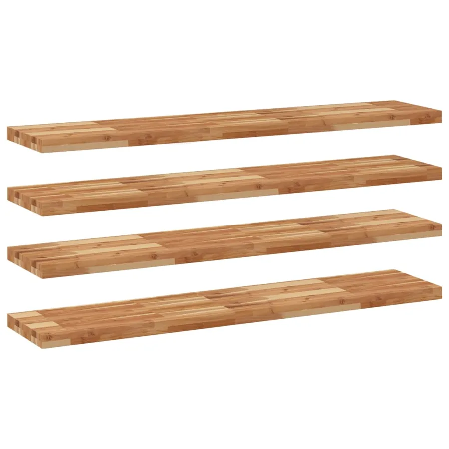 Étagères flottantes 4 pcs 140x30x4 cm acacia massif à l'huile - 2