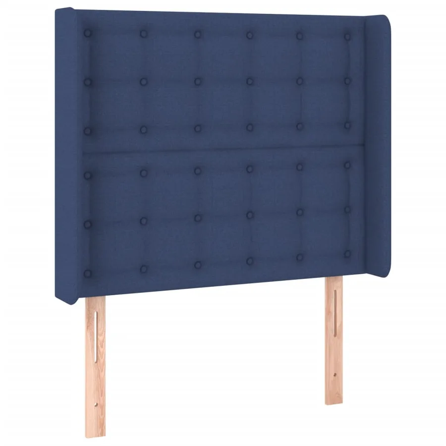 Tête de lit avec oreilles Bleu 93x16x118/128 cm Tissu - 2