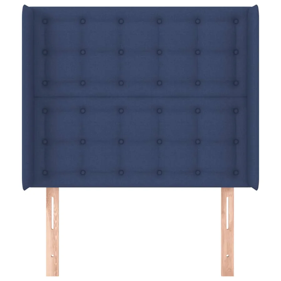Tête de lit avec oreilles Bleu 93x16x118/128 cm Tissu - 3