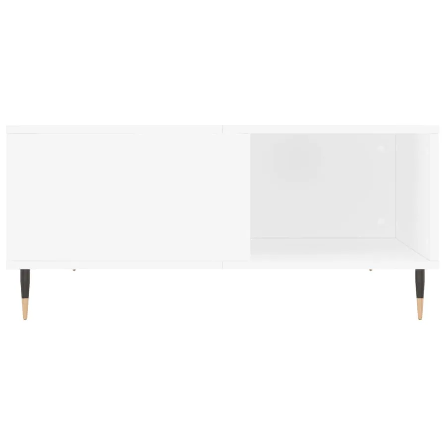 Table basse blanc 80x80x36,5 cm bois d'ingénierie - 5