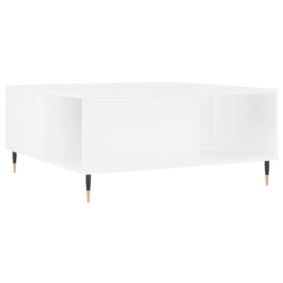 Table basse blanc 80x80x36,5 cm bois d'ingénierie - 6