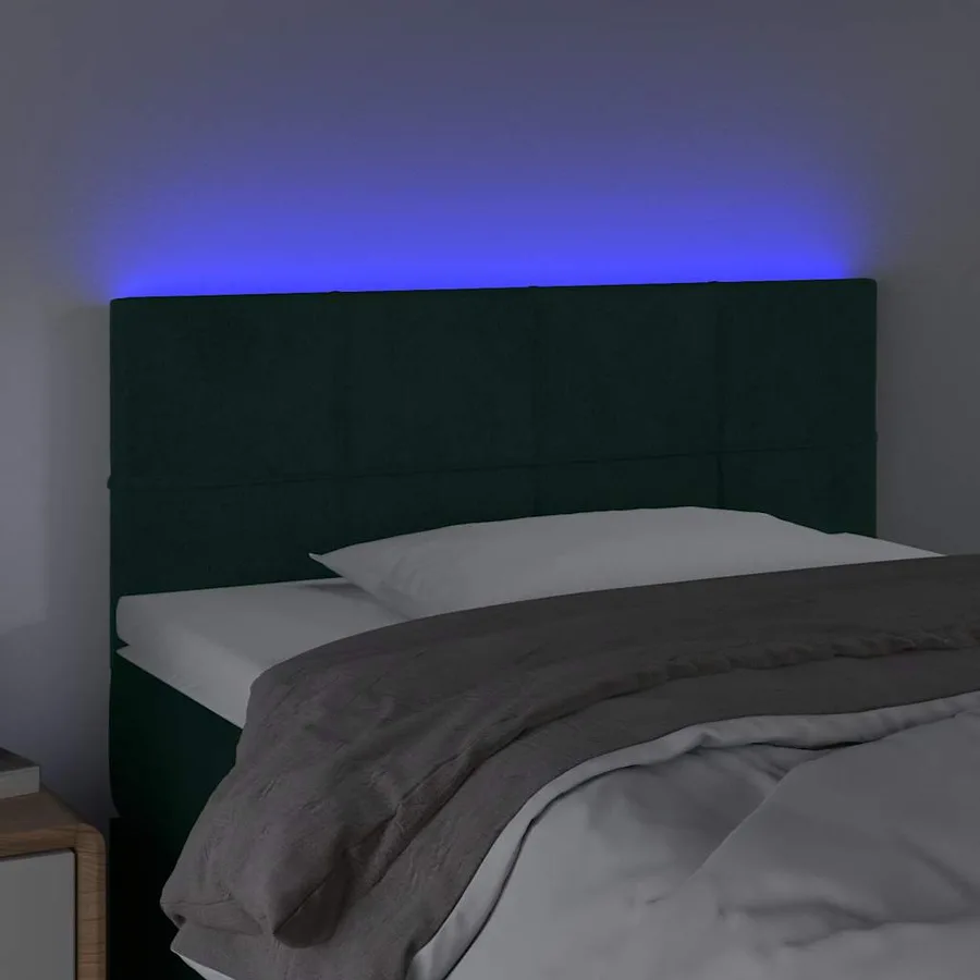 Tête de lit à LED Vert foncé 90x5x78/88 cm Velours - 3