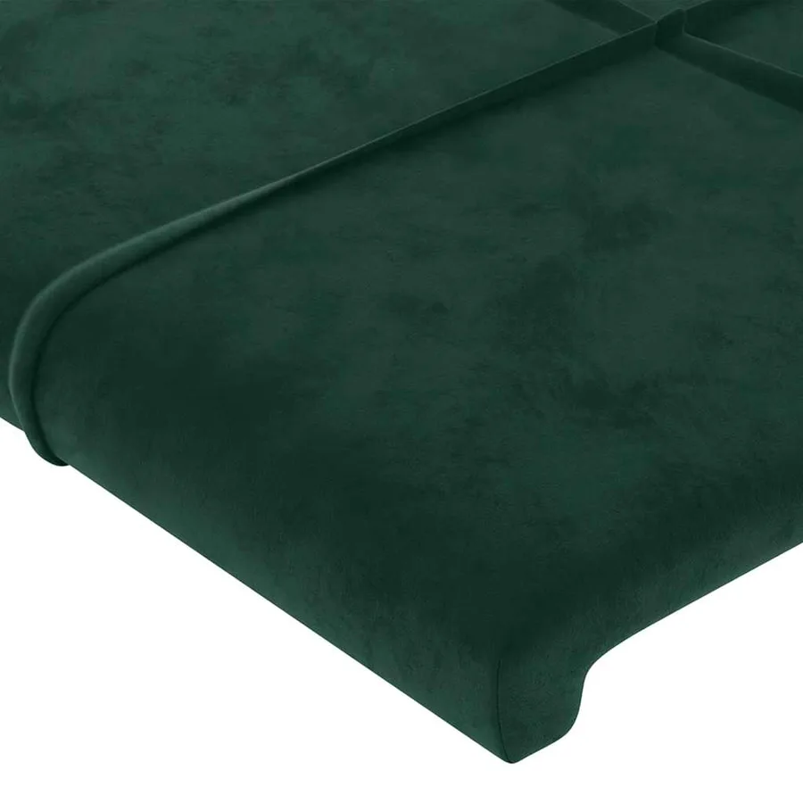 Tête de lit à LED Vert foncé 90x5x78/88 cm Velours - 5
