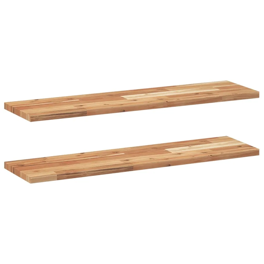 Étagères flottantes 2 pcs 100x20x2 cm acacia massif à l'huile - 2