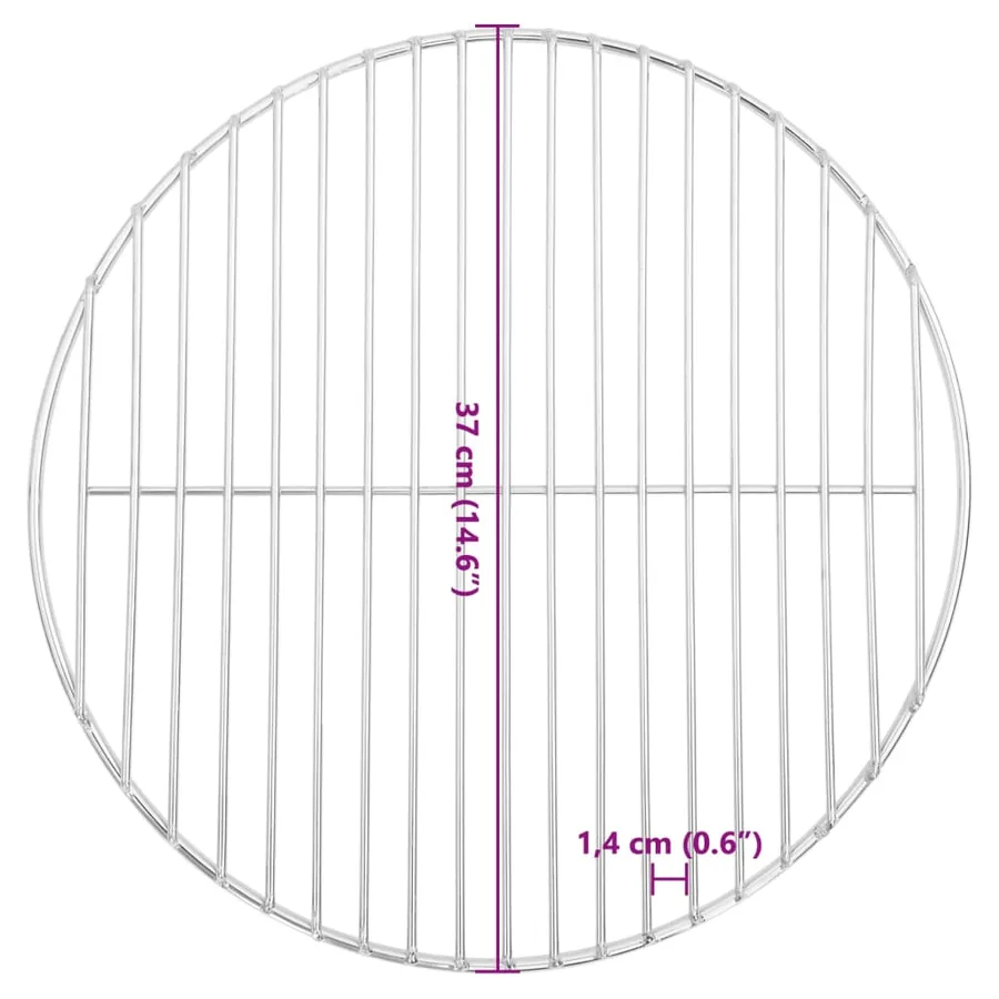 Grille de barbecue ronde Ø37 cm Acier inoxydable 304 - 6