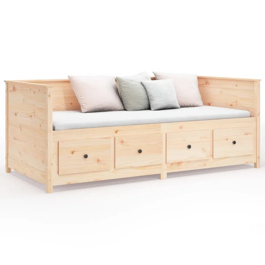 Lit de jour sans matelas 80x200 cm bois de pin massif - 5