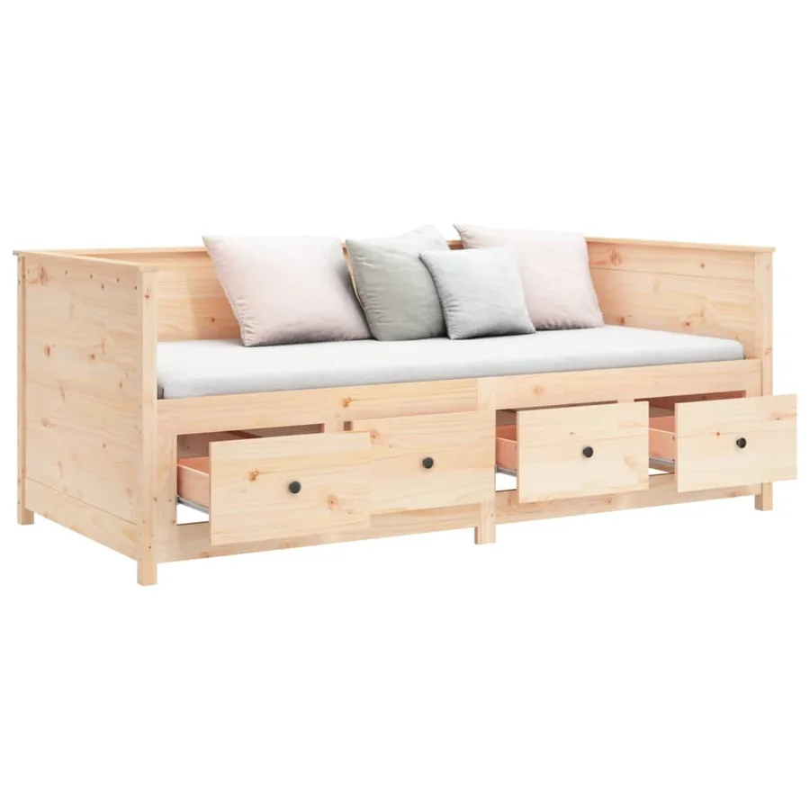 Lit de jour sans matelas 80x200 cm bois de pin massif - 7