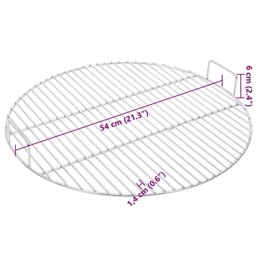 Grille de barbecue ronde Ø54 cm acier inoxydable 304 - 6