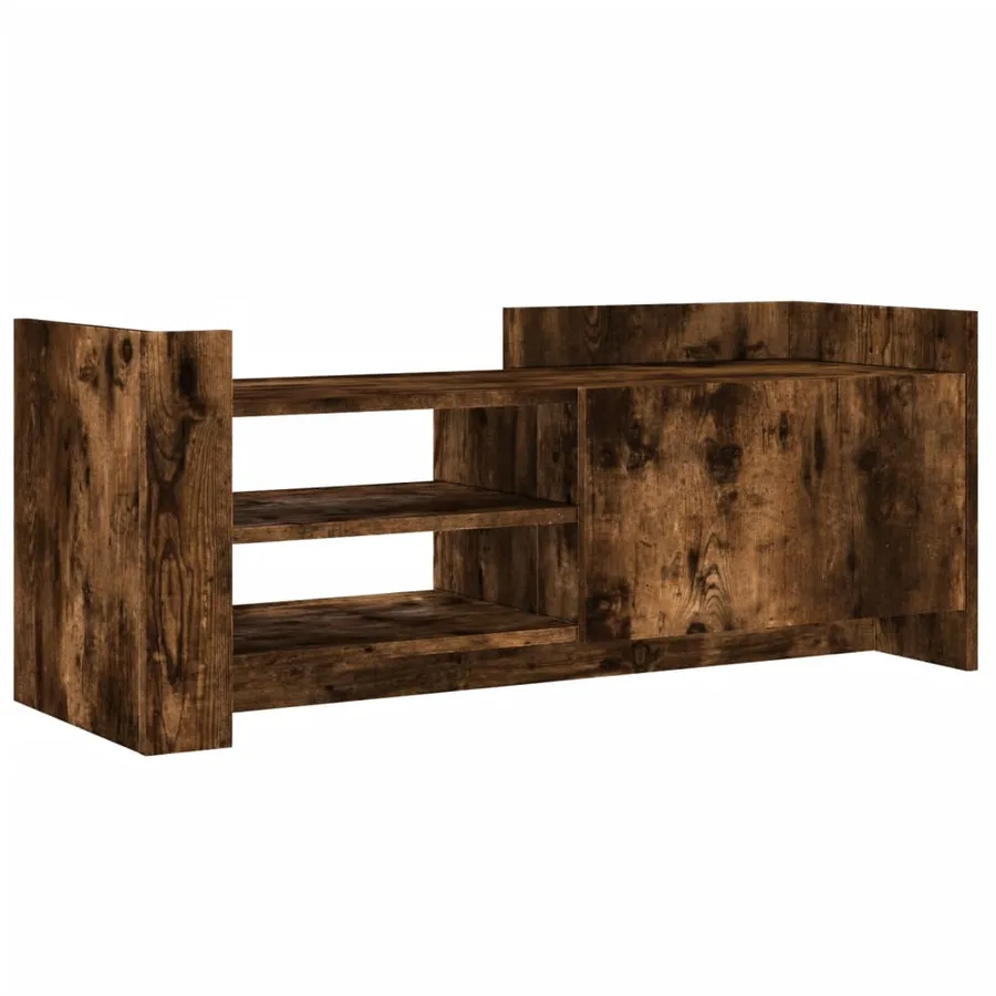 Meuble TV Chêne fumé 100x35x40 cm Bois d'ingénierie - 2