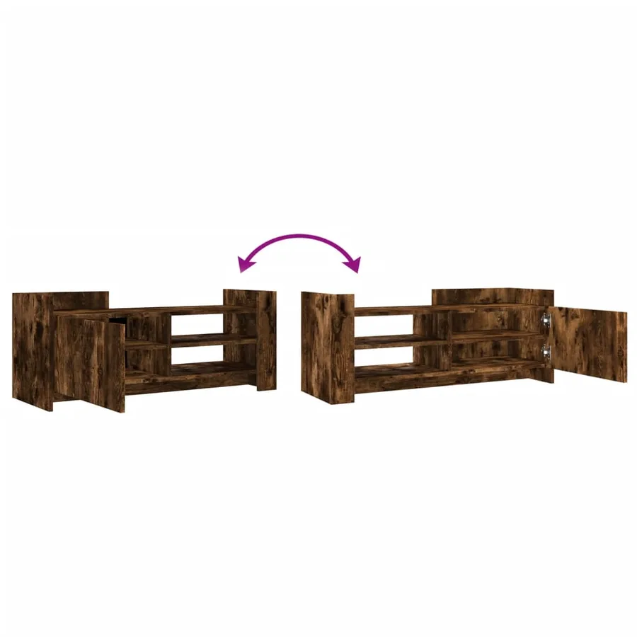 Meuble TV Chêne fumé 100x35x40 cm Bois d'ingénierie - 7