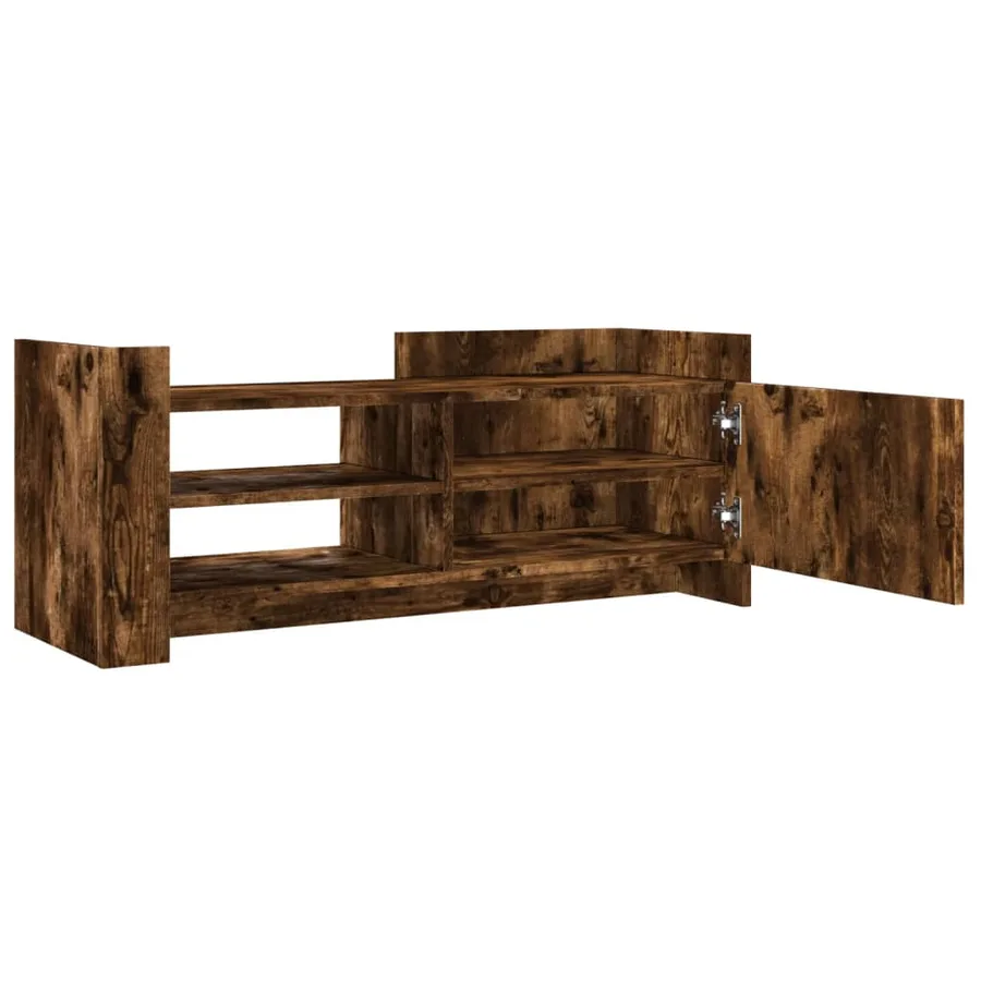 Meuble TV Chêne fumé 100x35x40 cm Bois d'ingénierie - 8