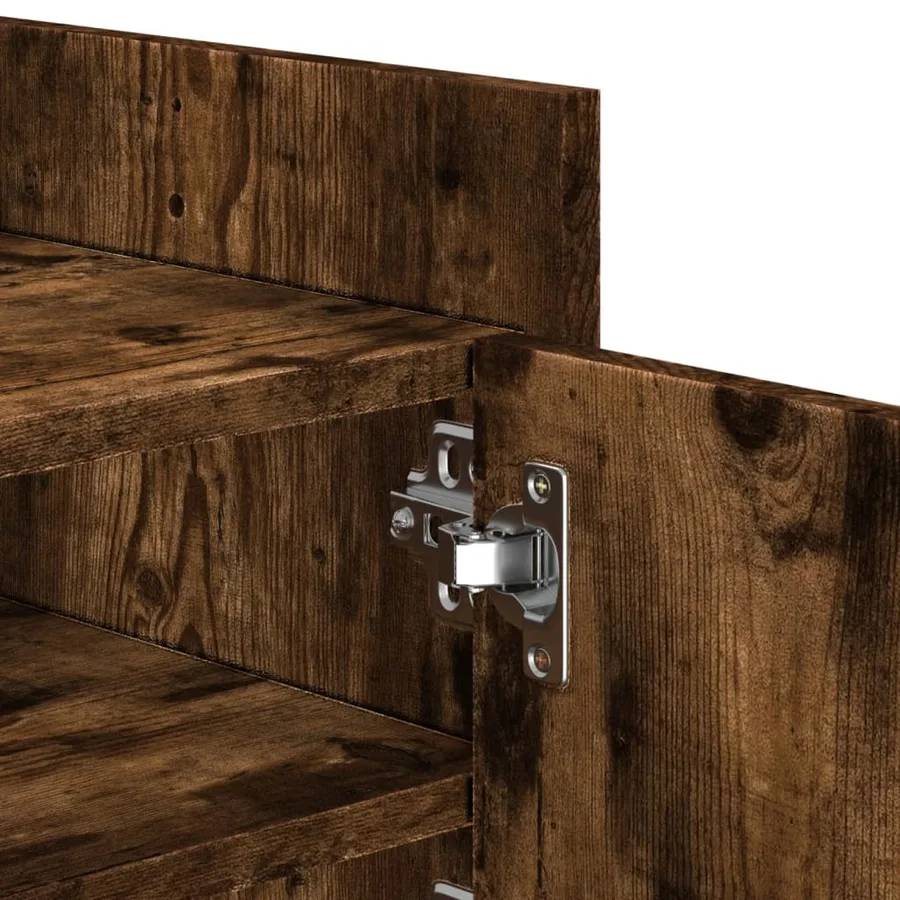 Meuble TV Chêne fumé 100x35x40 cm Bois d'ingénierie - 9