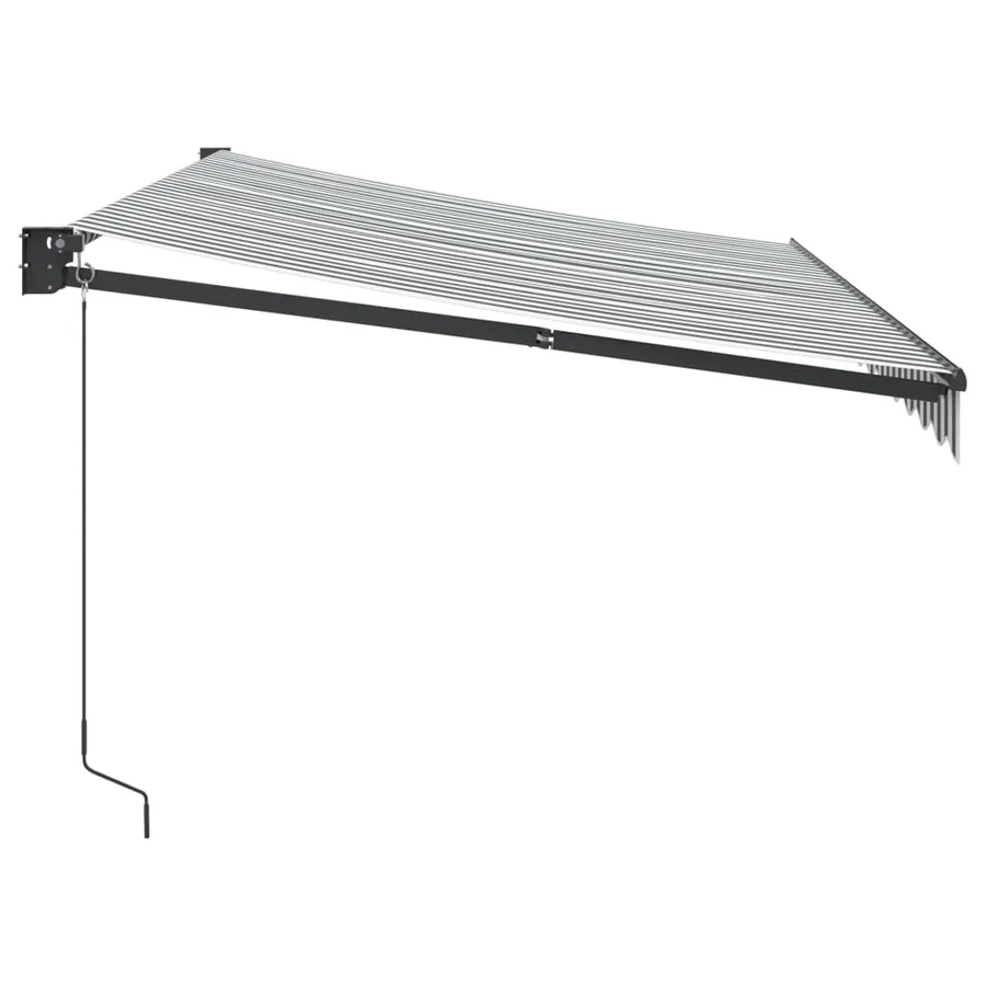 Auvent rétractable anthracite et blanc 3,5x2,5m tissu/aluminium - 4