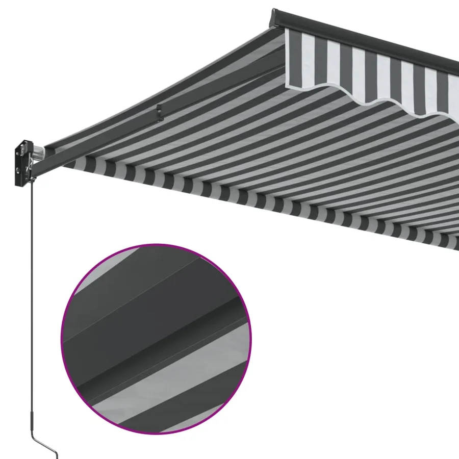 Auvent rétractable anthracite et blanc 3,5x2,5m tissu/aluminium - 7