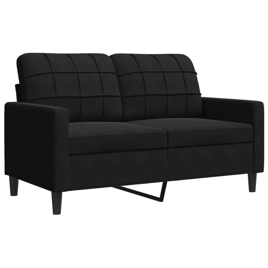 Canapé à 2 places Noir 120 cm Velours - 2