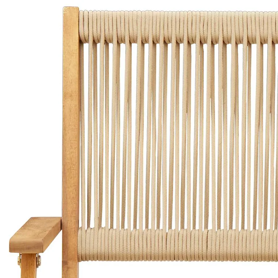Ensemble à manger de jardin 5pcs beige polypropylène et bois - 10