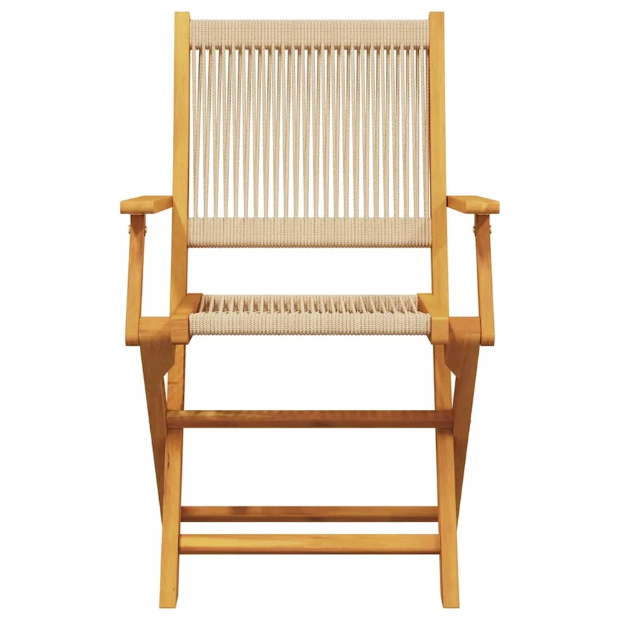 Ensemble à manger de jardin 5pcs beige polypropylène et bois - 4