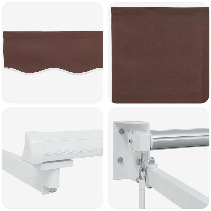 Auvent manuel rétractable marron 500x300 cm - 9