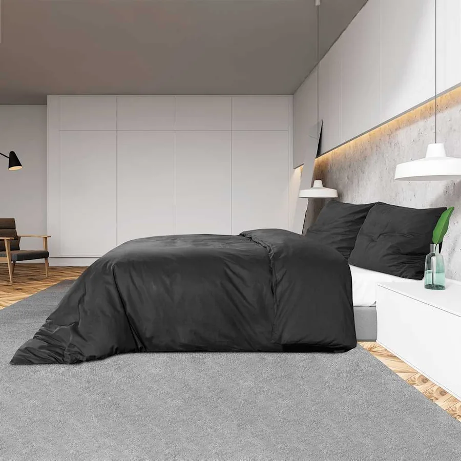 Ensemble de housse de couette Noir 140x200 cm Coton - 4