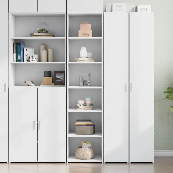 Buffet haut blanc 45x41x185 cm bois d'ingénierie