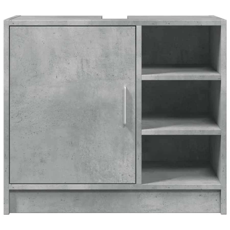 Armoire d'évier gris béton 63x29x55 cm bois d'ingénierie - 4