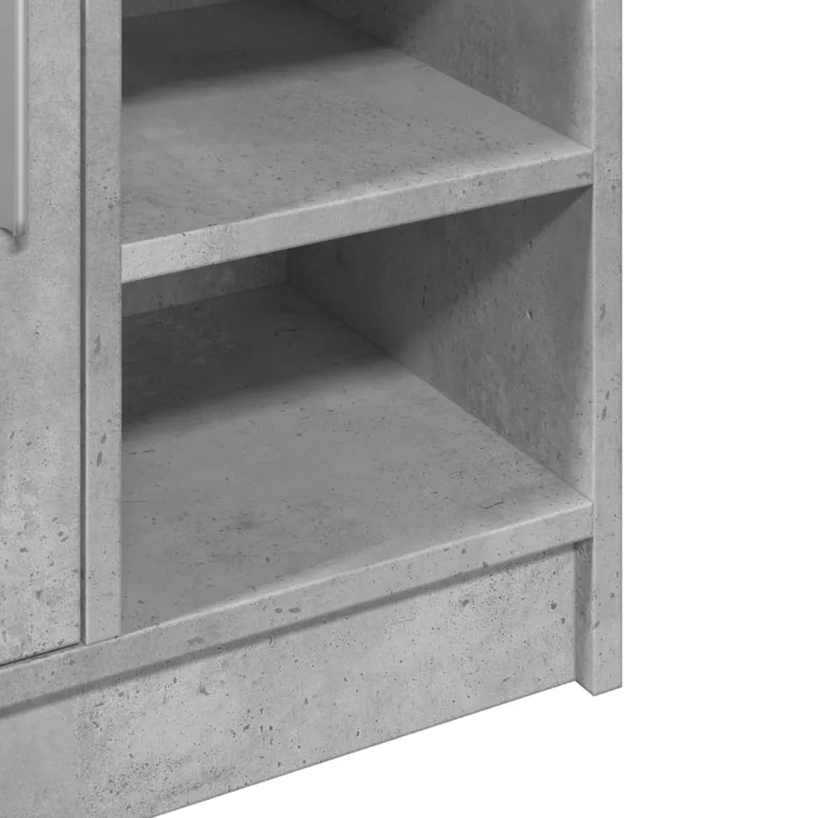 Armoire d'évier gris béton 63x29x55 cm bois d'ingénierie - 9