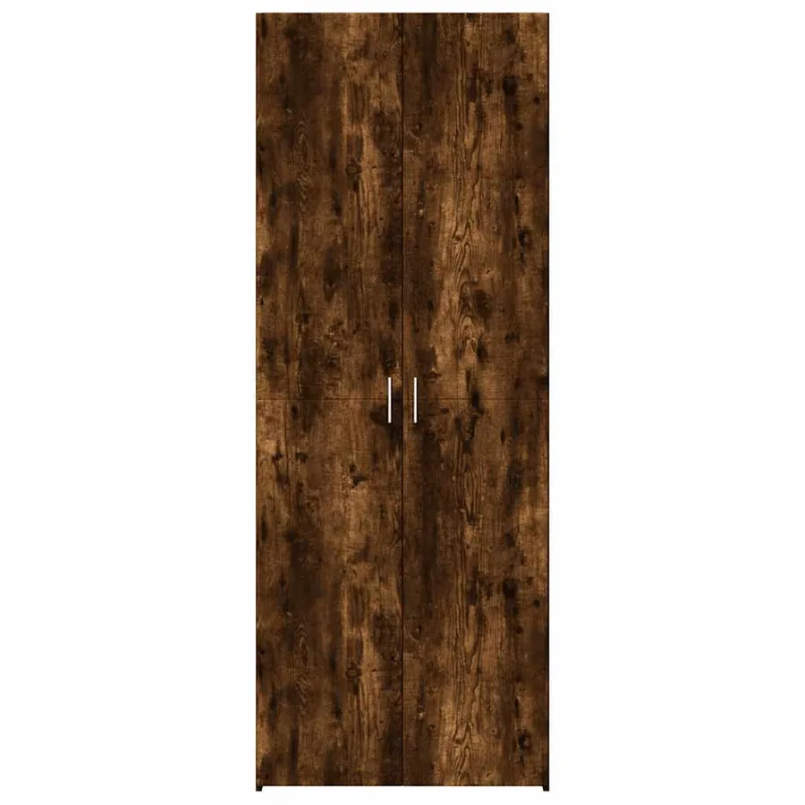 Buffet haut chêne fumé 70x42,5x185 cm bois d'ingénierie - 3