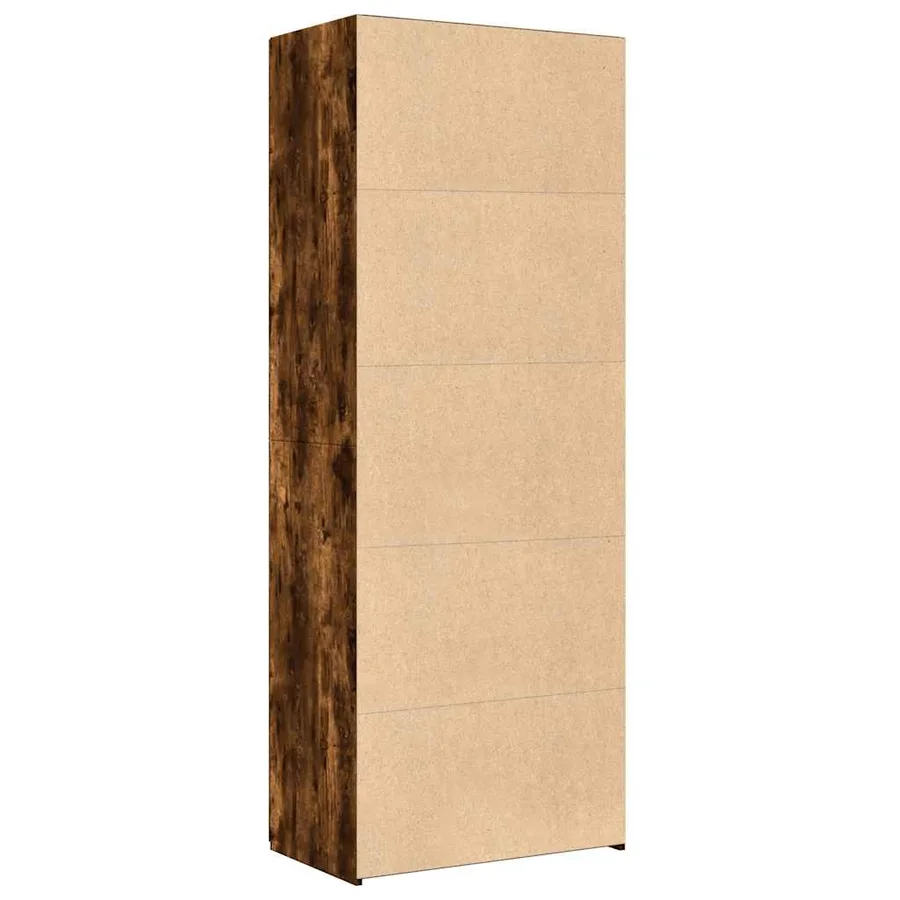Buffet haut chêne fumé 70x42,5x185 cm bois d'ingénierie - 4