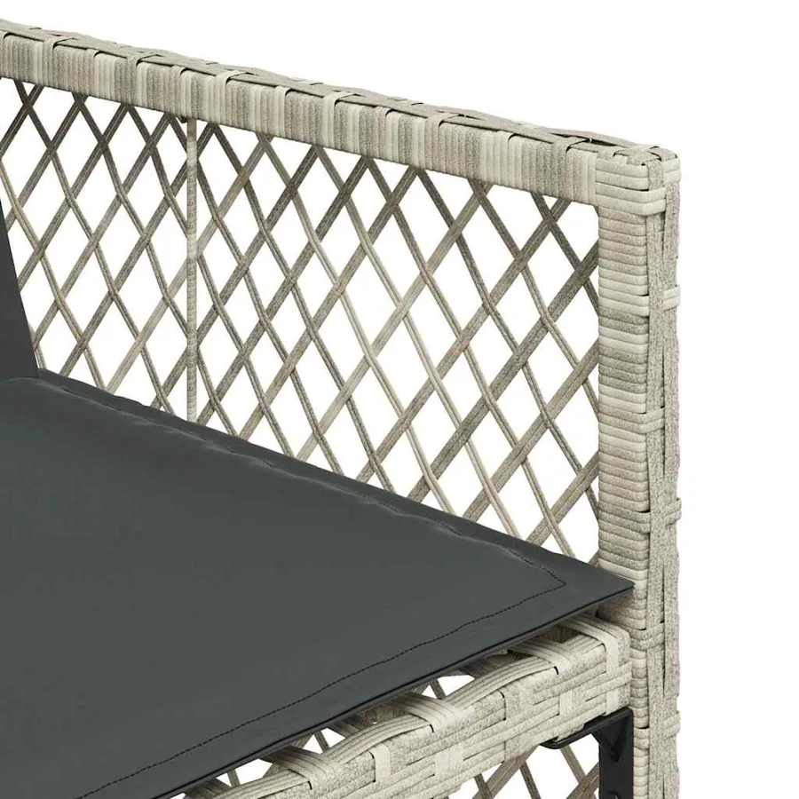 Chaises de jardin avec coussins lot de 4 gris clair poly rotin - 10