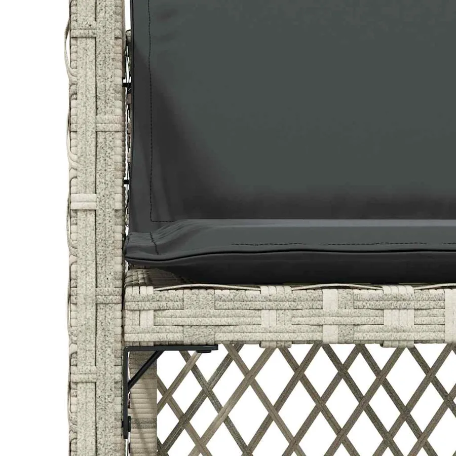 Chaises de jardin avec coussins lot de 4 gris clair poly rotin - 9