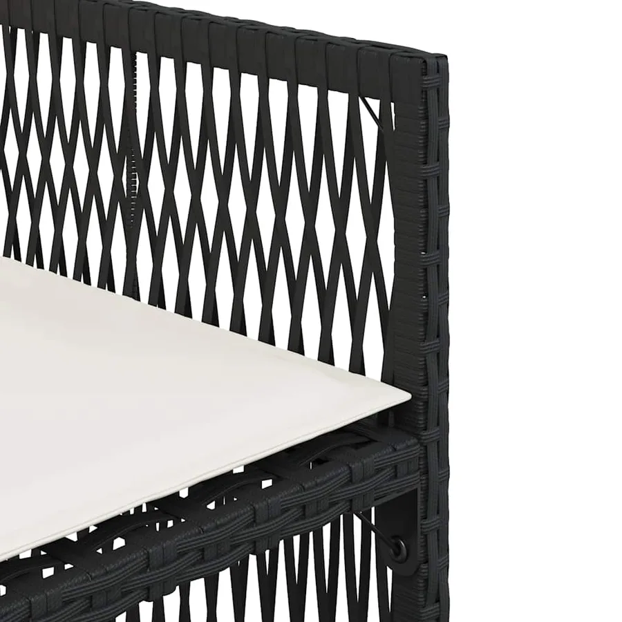 Chaises de jardin lot de 4 avec coussins noir résine tressée - 10