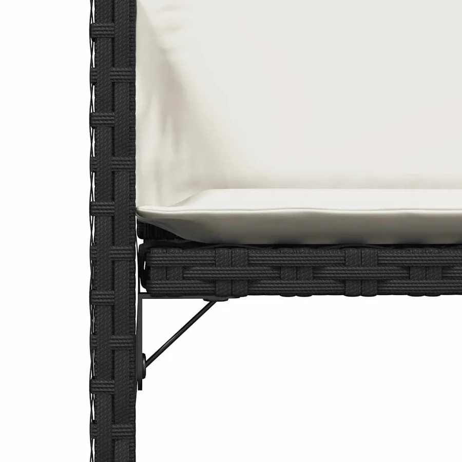 Chaises de jardin lot de 4 avec coussins noir résine tressée - 9
