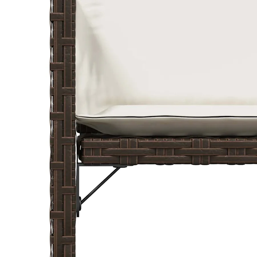Chaises de jardin avec coussins lot de 4 marron résine tressée - 9