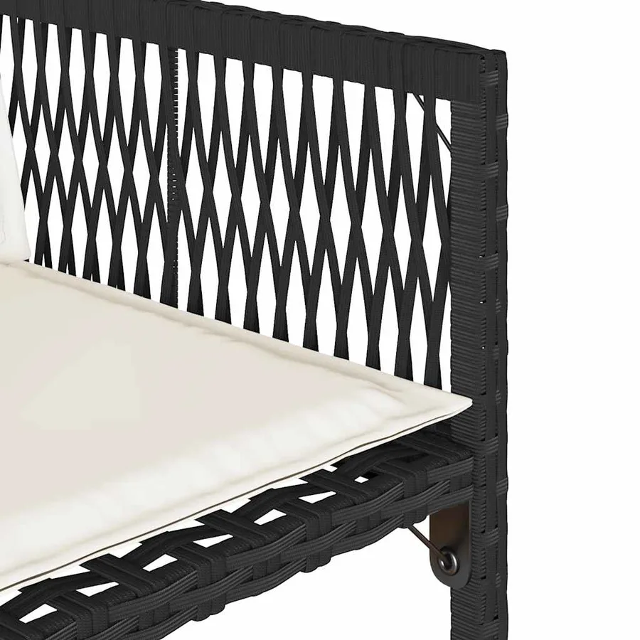 Chaises de jardin lot de 4 avec coussins noir résine tressée - 10