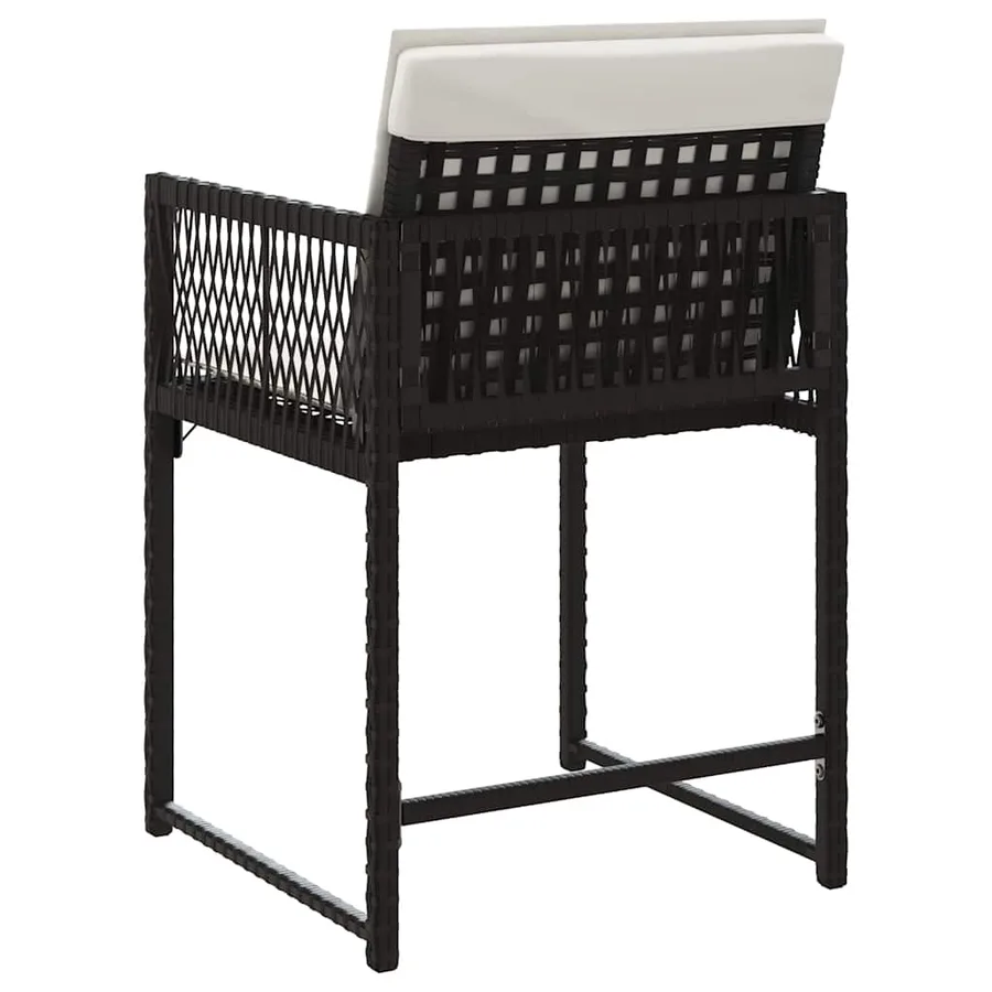 Chaises de jardin lot de 4 avec coussins noir résine tressée - 7
