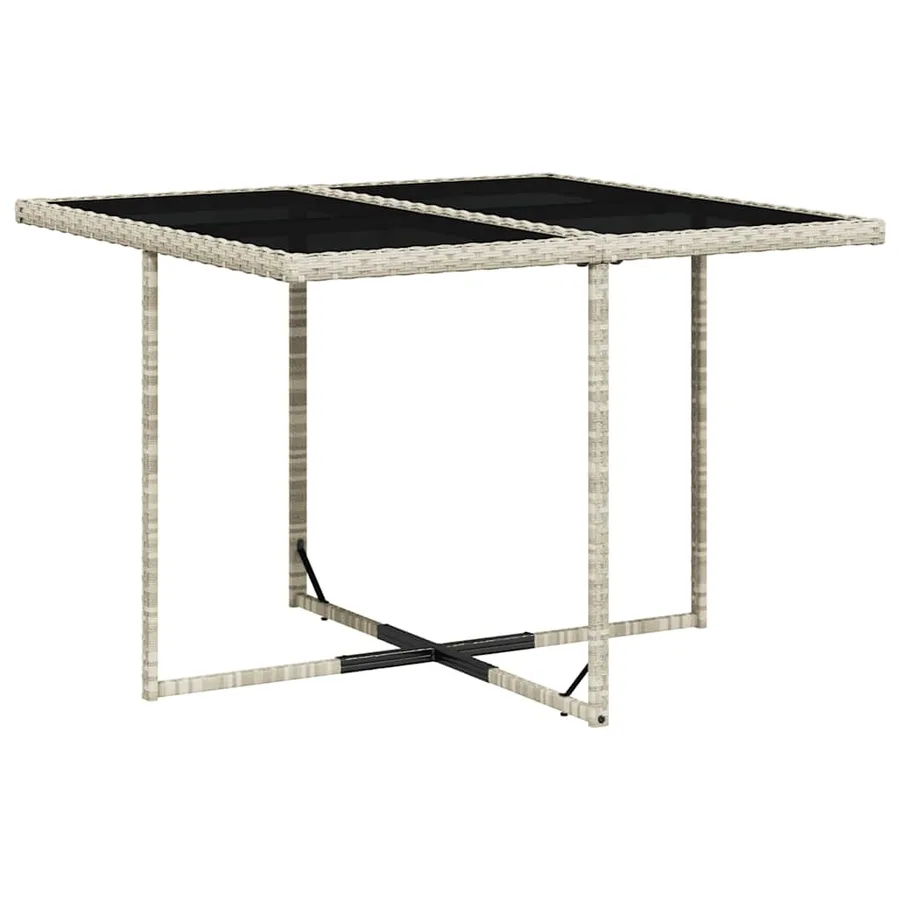 Ensemble à manger de jardin et coussins 9 pcs gris clair rotin - 3