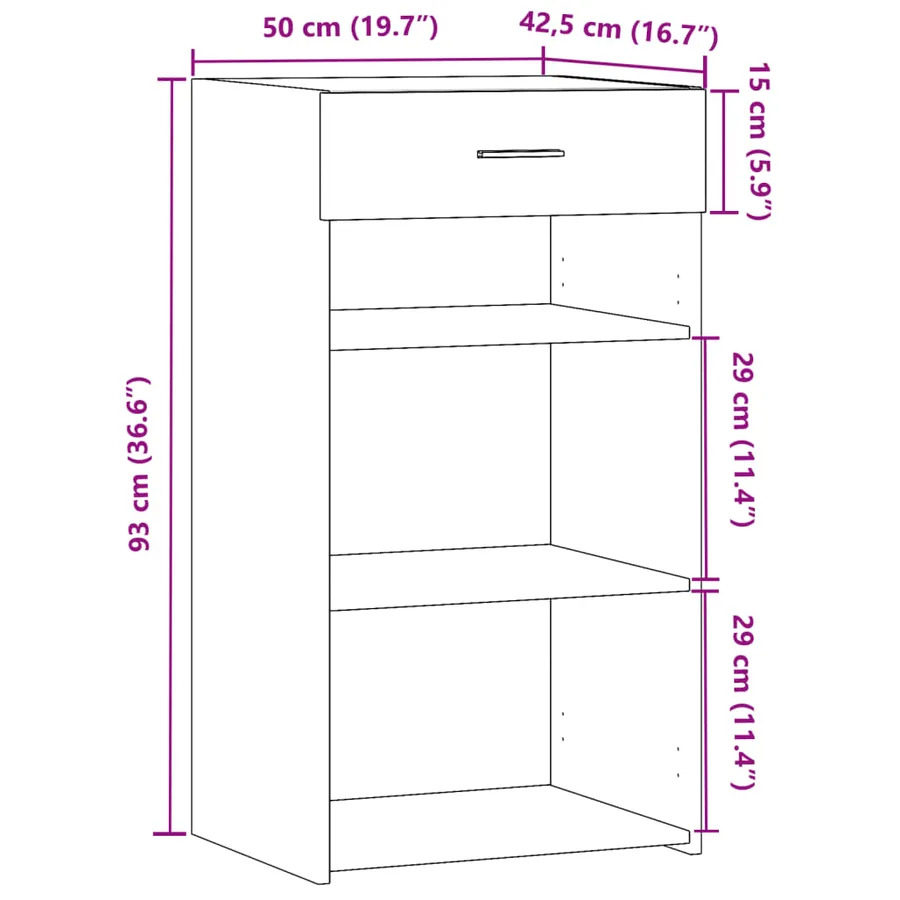 Buffet chêne sonoma 50x42,5x93 cm bois d'ingénierie - 10