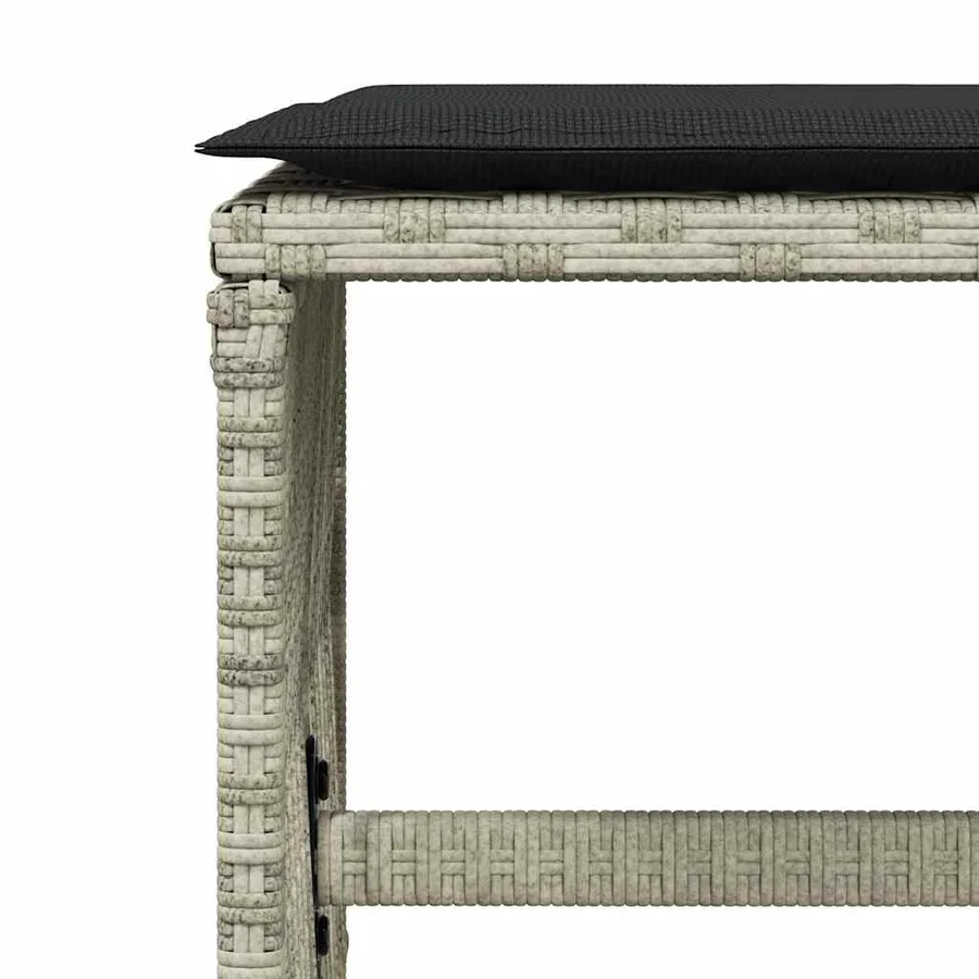 Tabourets de jardin et coussins lot de 4 gris clair 41x41x36 cm - 8