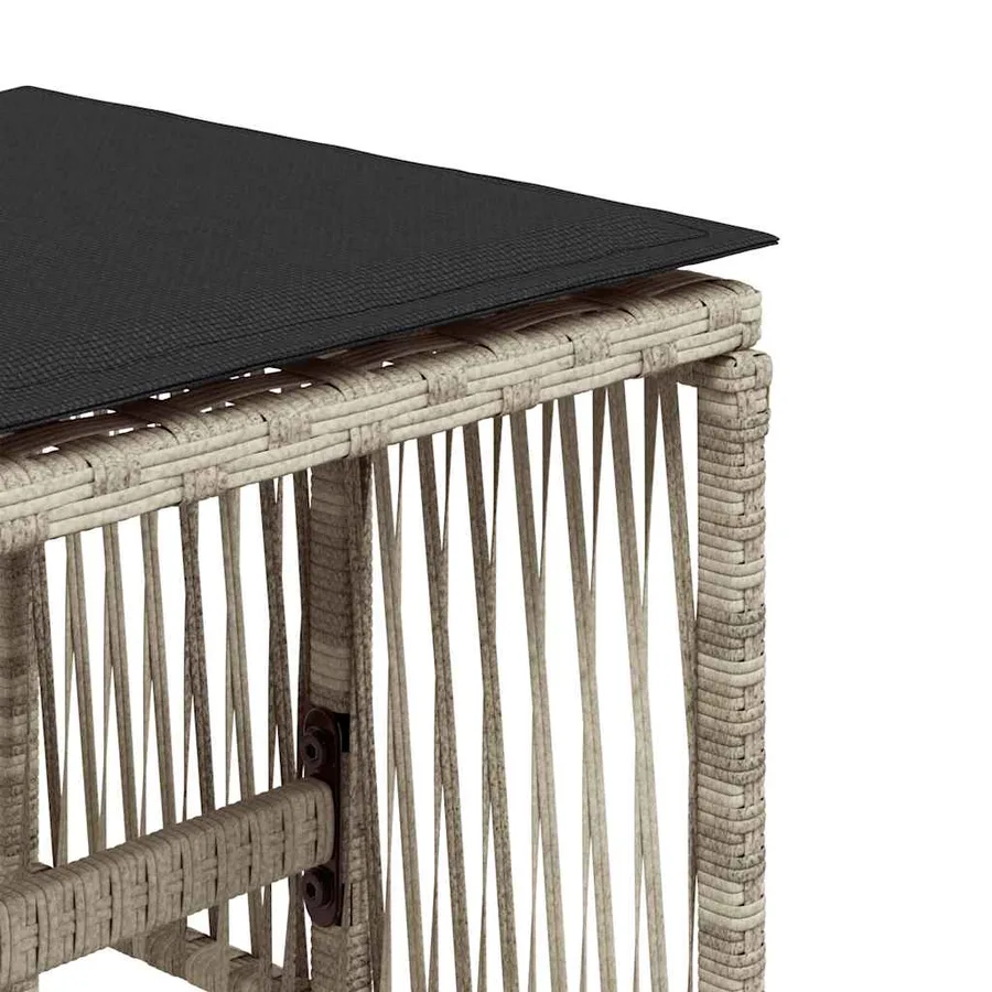 Tabourets de jardin et coussins lot de 4 gris clair 41x41x36 cm - 9