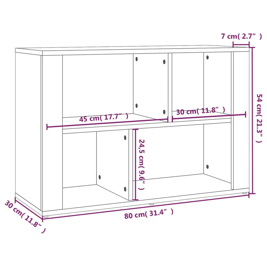 Buffet Gris béton 80x30x54 cm Bois d'ingénierie - 7
