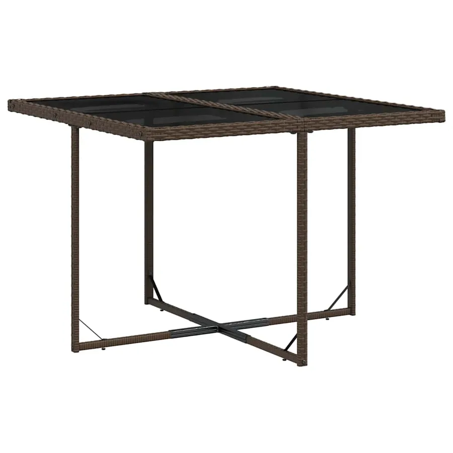 Ensemble à manger de jardin et coussins 9 pcs marron poly rotin - 4