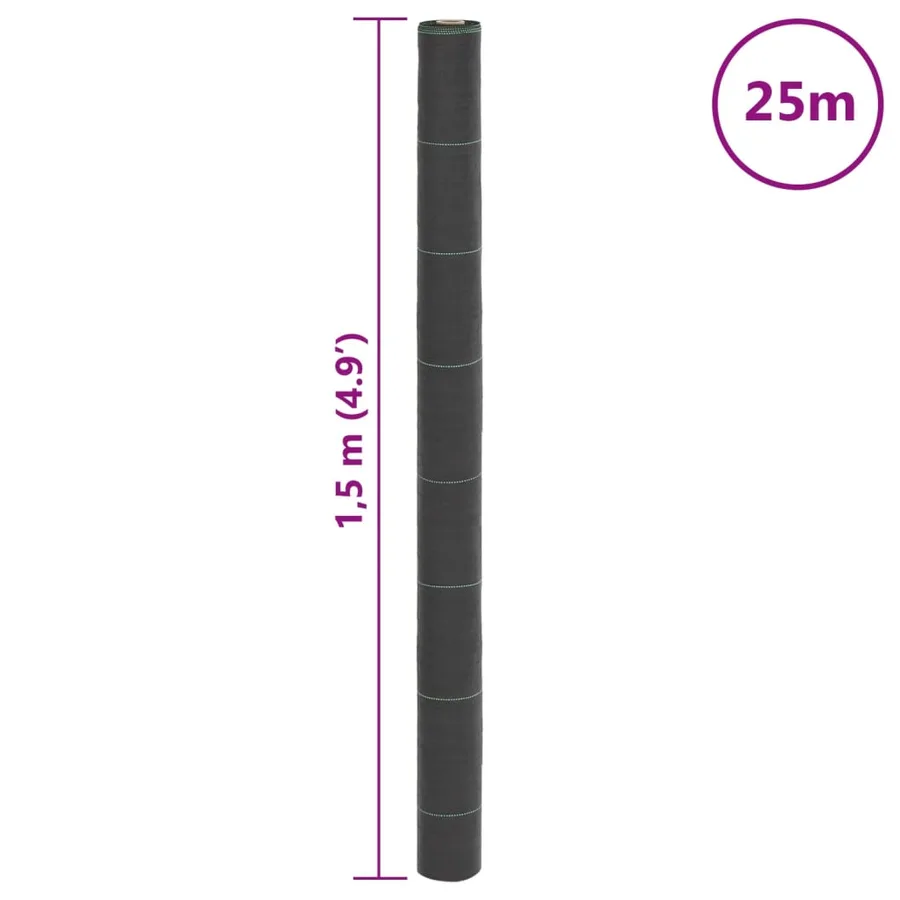 Membrane anti-mauvaises herbes noir 1,5x25 m PP - 8