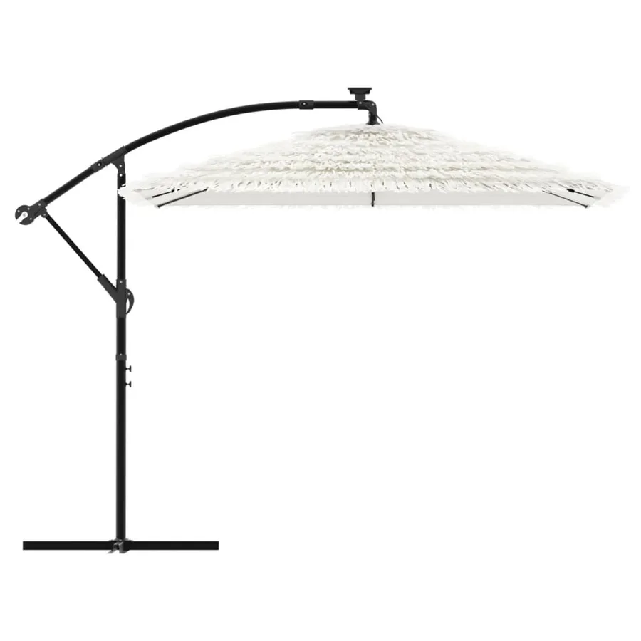 Parasol de jardin avec mât en acier blanc 246x246x230 cm - 4