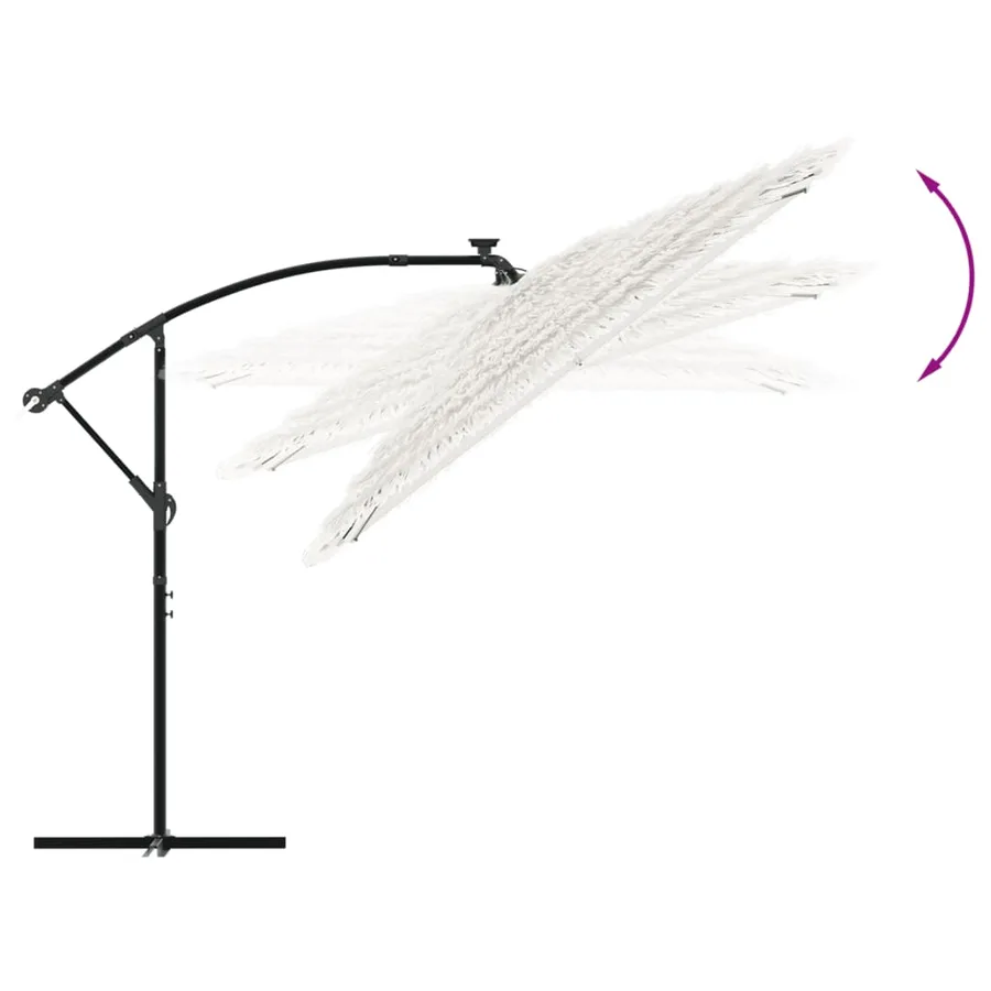 Parasol de jardin avec mât en acier blanc 246x246x230 cm - 7
