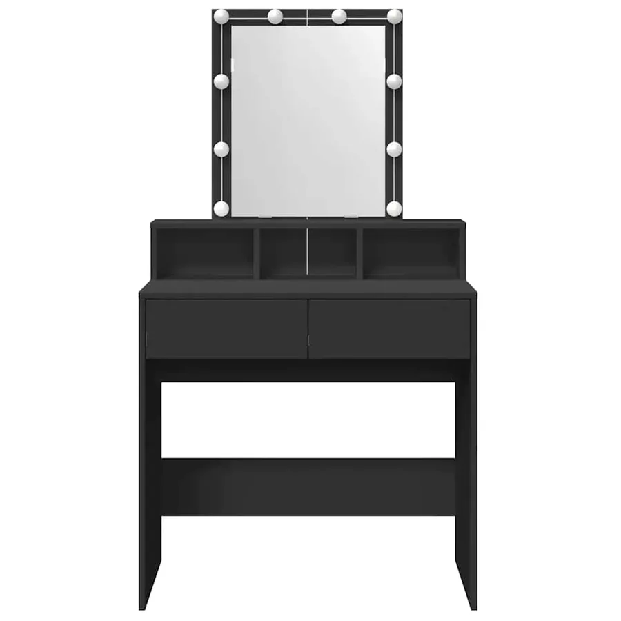 Coiffeuse avec LED noir 80x41x144,5 cm - 5