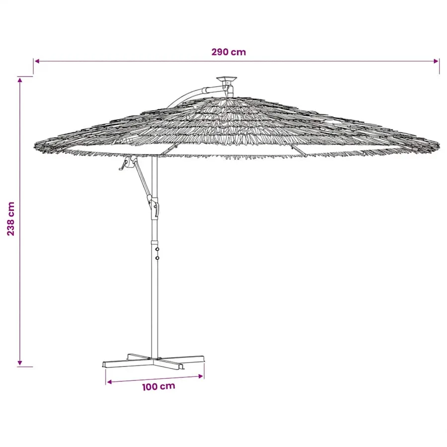 Parasol de jardin avec mât en acier marron 290x290x238 cm - 11