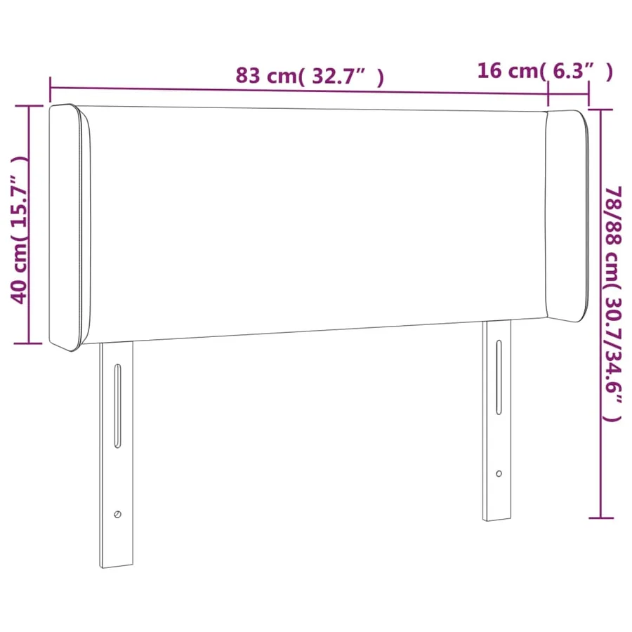 Tête de lit à LED Blanc 83x16x78/88 cm Similicuir - 6