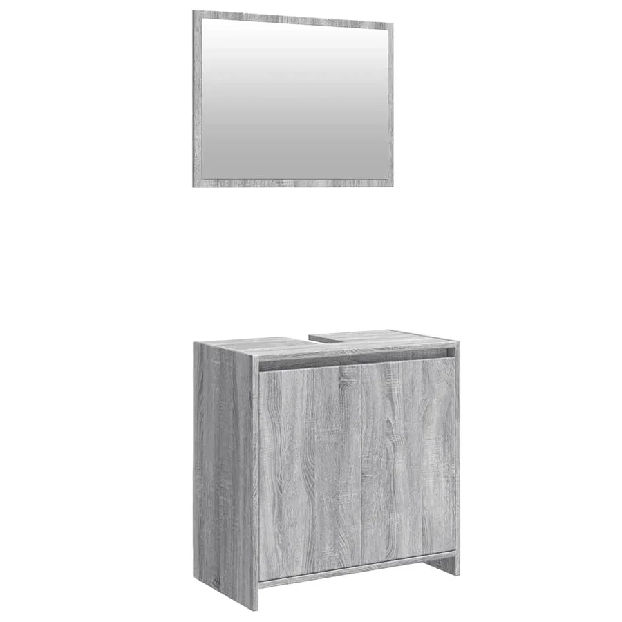 Ensemble de meubles de salle de bain 2 pcs Sonoma gris - 2