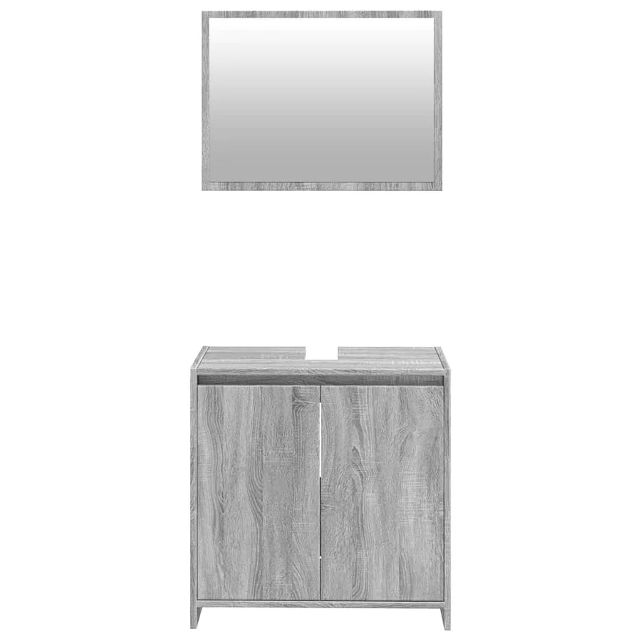 Ensemble de meubles de salle de bain 2 pcs Sonoma gris - 5
